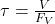 \tau = \frac{V}{F_V}